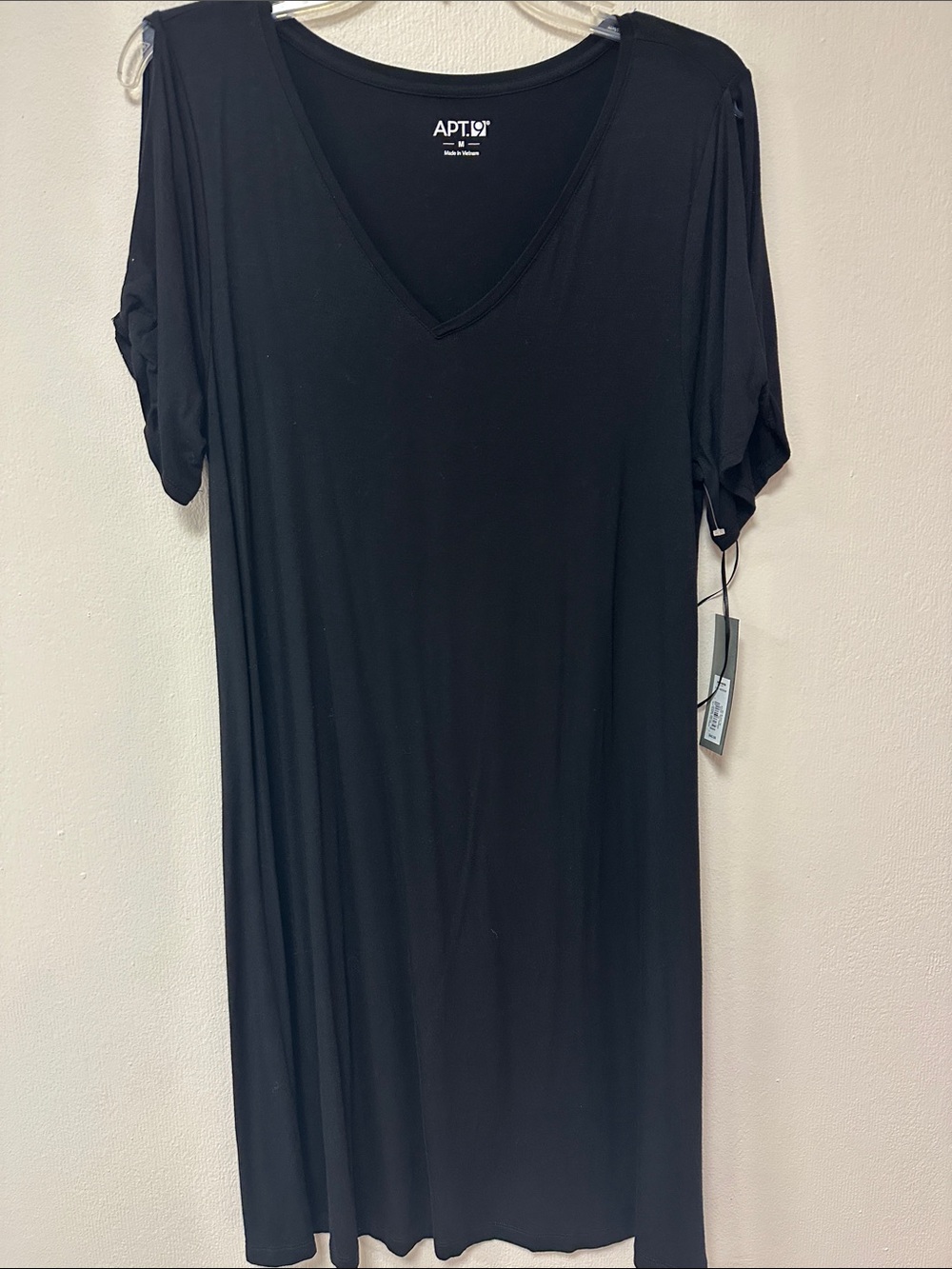 Apt. 9 Black V-Neck Short Cold Shoulder Dress